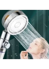 Turbo Pervaneli ve Filtreli Su Tasarruflu 360 Derece Dönebilen Tazyikli Duş Başlığı