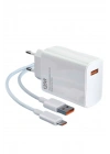 Type C Yüksek Hızlı Şarj Aleti Beyaz 120W Ultra Uzun Ömürlü