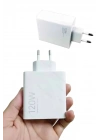 Type C Yüksek Hızlı Şarj Aleti Beyaz 120W Ultra Uzun Ömürlü