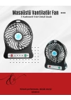 USB Girişli Taşınabilir Masaüstü Mini Fan – 3 Kademeli Hız, Şarjlı, Işıklı, Sessiz Çalışma