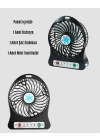 USB Girişli Taşınabilir Masaüstü Mini Fan – 3 Kademeli Hız, Şarjlı, Işıklı, Sessiz Çalışma