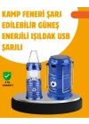 USB Şarjlı Çok Fonksiyonlu Kamp Feneri – Taşınabilir ve Dayanıklı