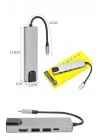 Usb Type-c Hub Dönüştürücü Çevirici Çoklayıcı Macbook Çevirici 8 Portlu