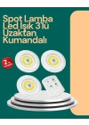 Uzaktan Kumanda İle Kontrol Edilebilen Yapışkanlı 3 Lü Kablosuz Led Spot Lamba