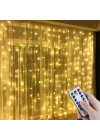 Uzaktan Kumandalı LED Perdeye Takılabilen Kancalı Işık Usb 3x3 Metre Peri Perde LED