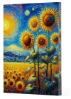 Van Gogh 4 - Ayçiçekleri Çizgili Yan Boyamalı Defter