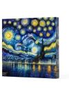 Van Gogh 7 Yıldızlı Gece - Çizgisiz Yan Boyamalı Defter