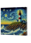 Van Gogh 8 Deniz Feneri - Çizgisiz Yan Boyamalı Defter
