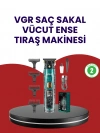 VGR V-695 Şarjlı Profesyonel Erkek Saç Sakal Tıraş Makinesi IPX7 Su Geçirmez