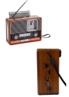 Vintage Nostaljik Radyo AUX USB SD Kart Girişli Şarjlı Bluetooth Bağlantılı