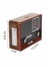 Vintage Nostaljik Radyo AUX USB SD Kart Girişli Şarjlı Bluetooth Bağlantılı
