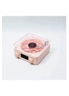 Waves Nostalji Plak Görünümlü Bluetooth Hoparlör 3d Ses Dalgası Retro Müzik Plak Pembe