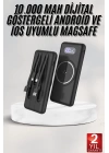 Wireless Powerbank 10000 Mah LED Ekranlı Dahili Kablolu Hızlı Şarj