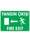 Yangın Çıkışı Sol Uyarı Levhası 25x35 KOD:870