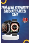 Yeni Model Akıllı Saat Ultra Smart Watch Gümüş Kasa 45mm Titreşim