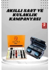 Yeni Model Akıllı Saat ve Kulaklık Kampanyası Nabızz Ölçer Bluetooth Bağlantılı Uzun Pil Ömrü