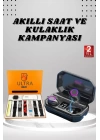 Yeni Nesil Akıllı Saat ve Bluetooth Kulaklık Kampanyası Dijital Göstergeli Powerbankli