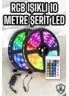 Yeni Nesil RGB Işıklı 10Metre Şerit Led Kumandalı Şarj Edilebilir