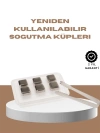 Yeniden Kullanılabilir 304 Çelik Metal Buz Küpleri 4lü Set