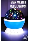 Yıldızlı Gökyüzü Projeksiyon Gece Lambası Hareketli Işık Şovu