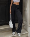 İspanyol Paça Fitilli Bağcıklı Pantolon Siyah