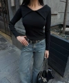 Kadın Madonna Yaka Omuz Dekolteli Bluz / Body / Triko