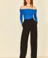 Saks Mavi Madonna Yaka Kaşkorse Body