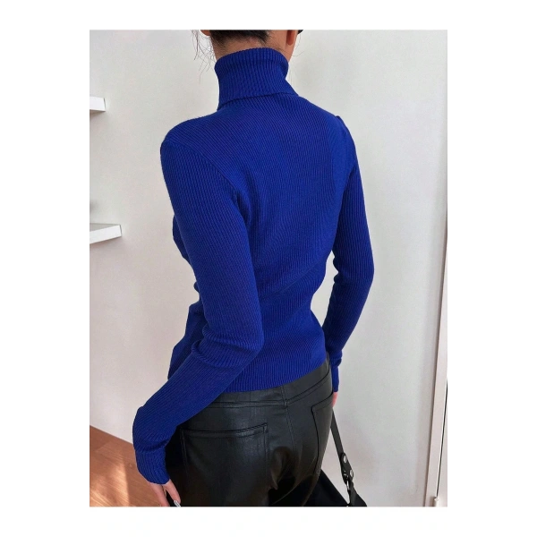 Balıkçı Yaka Kaşkorse Şardonlu Slimfit Boğazlı Kazak