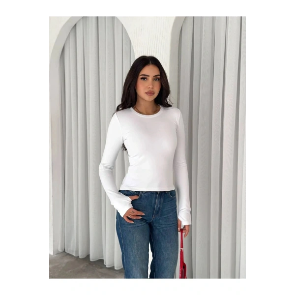 Bisiklet Yaka Parmak Geçmeli Body Dalgıç Premium Kumaş