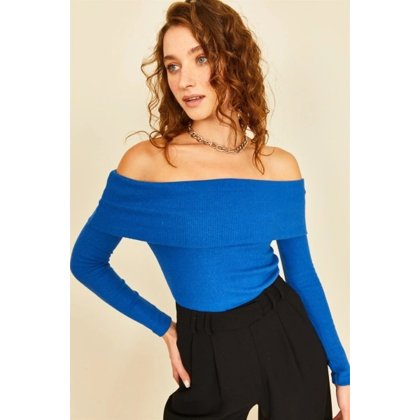 Saks Mavi Madonna Yaka Kaşkorse Body