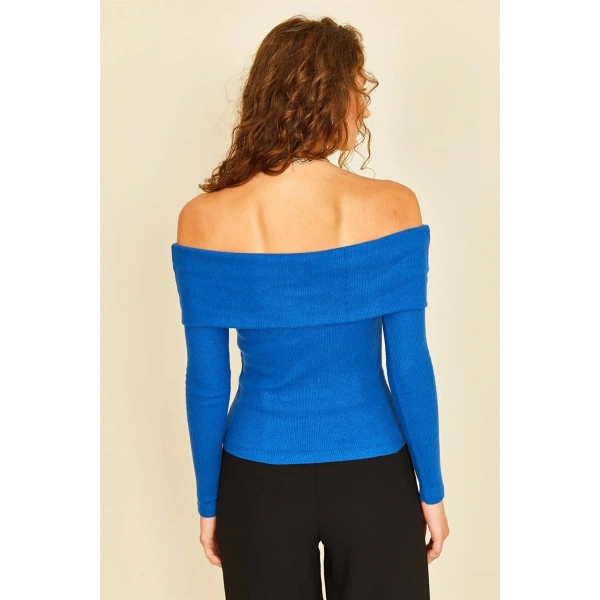 Saks Mavi Madonna Yaka Kaşkorse Body