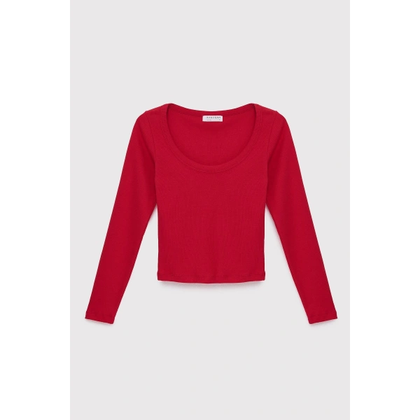 Yuvarlak Yaka Fitilli Üst