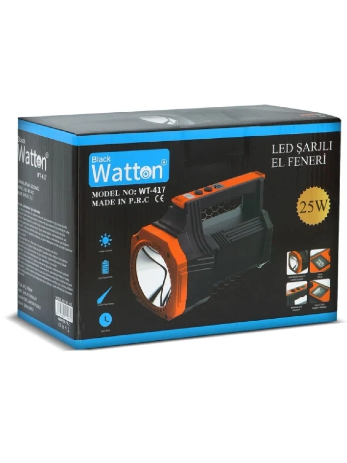 Led Şarjlı El Feneri 25W WT-417