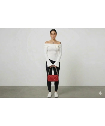 Düşük Omuzlu Asimetrik Bağlama Detaylı Bluz