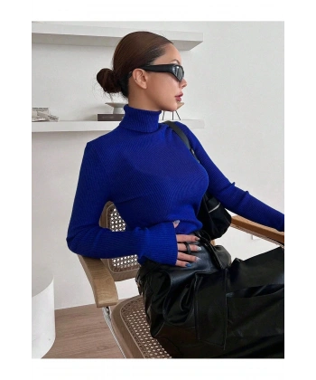 Balıkçı Yaka Kaşkorse Şardonlu Slimfit Boğazlı Kazak