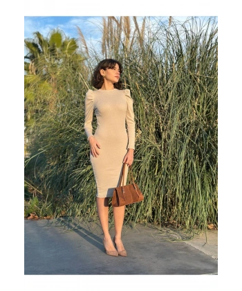 Karpuz Kol Triko Elbise-siyah