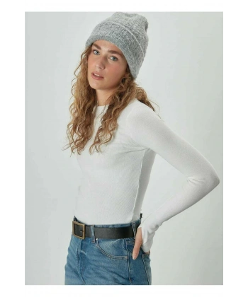 Parmak Geçirmeli Ribanalı Triko Body