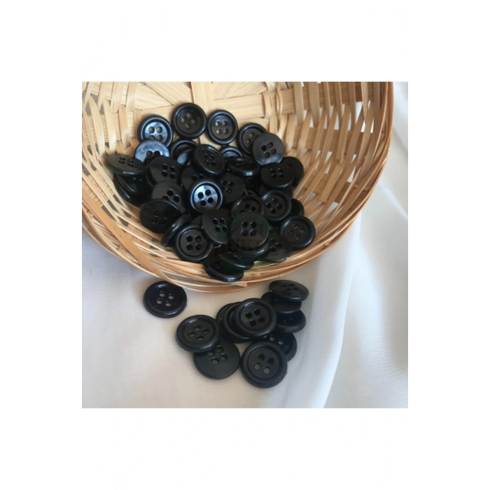 24 Boy 4 Delikli Siyah Pantolon Düğmesi ( 1000 Adet )