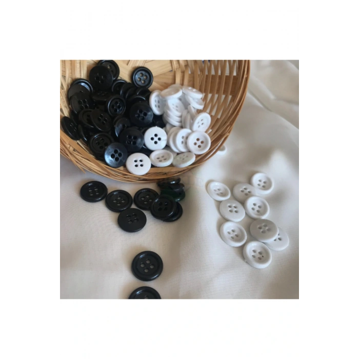 24 Boy 4 Delikli Beyaz Pantolon Düğmesi ( 1000 Adet )