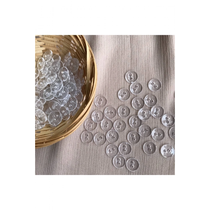 Şeffaf Düğme 24 Boy - 1.52 Cm 1000 Adet ( Nevresim Düğmesi )