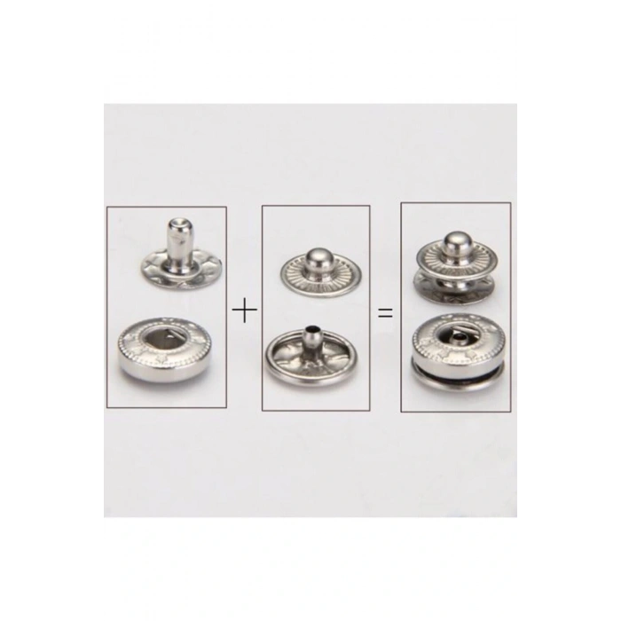 12,5mm Çıtçıt (54 ÇITÇIT) 100 Adet. Nikel (GÜMÜŞ) Renk Çıt Çıt