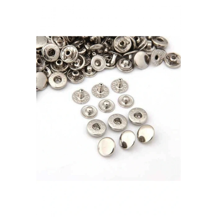 12,5mm Çıtçıt (54 ÇITÇIT) 100 Adet. Nikel (GÜMÜŞ) Renk Çıt Çıt