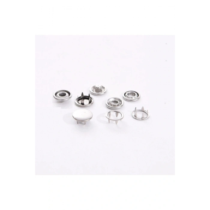 9.5mm Kapaklı Paslanmaz Nikel(gümüş) Bebe Çıtçıt 100 Adet