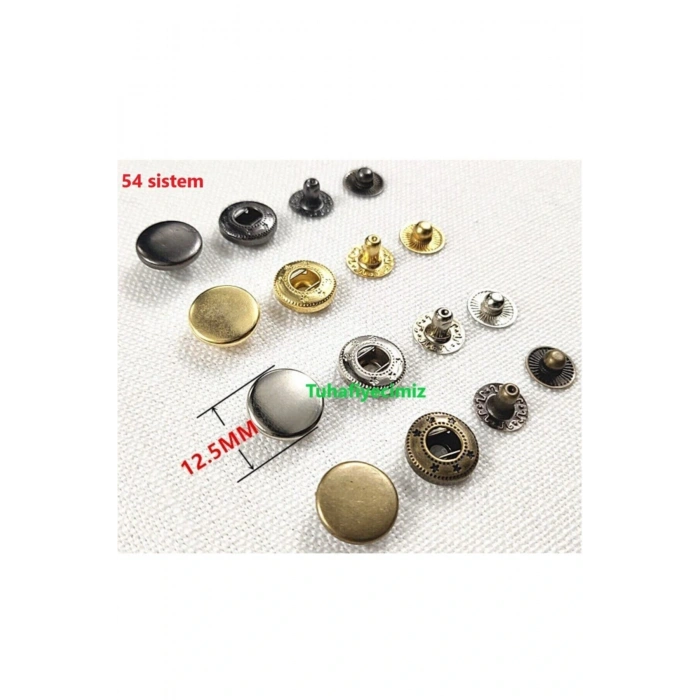 12,50mm Paslanmaz Pirinç Çıtçıt (20 Takım) (kalıpsızdır)