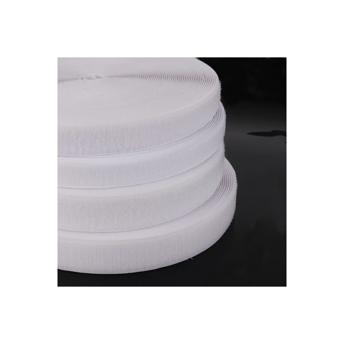 2cm Eninde Cırt Bant - Cırtcırt - Amerikan Fermuar 25 Metre Beyaz