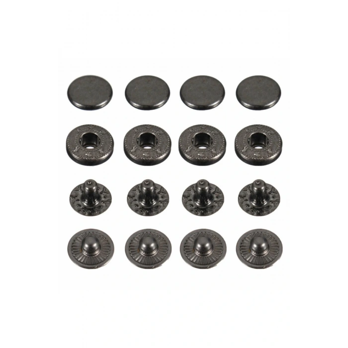 12,5mm Çıtçıt (54 Çıtçıt) 100 Adet. Siyah Renk Çıt Çıt