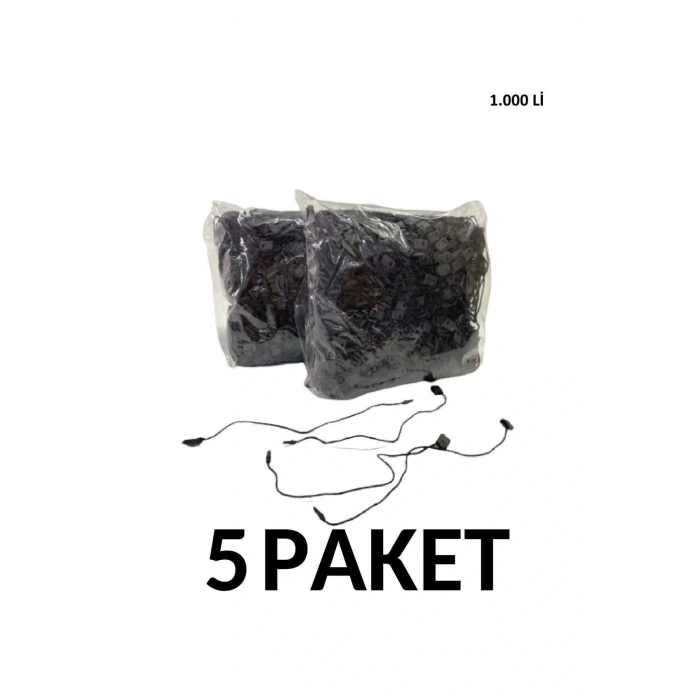 5 Paket (5.000 Adet) Kilitli Etiket Ipi Siyah Renk