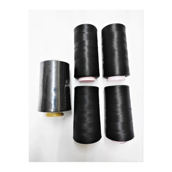 Bükümsüz Ev Tipi 4 Adet Overlok Ipi 1 Adet Dikiş Ipi - Siyah Dikişte Kullanılmaz