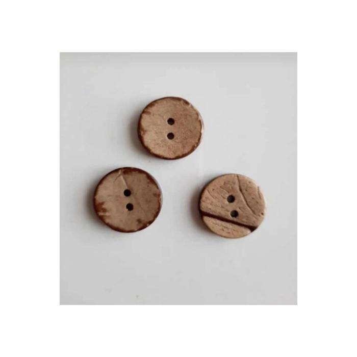 Ahşap Cocanat Düğme 15’li Paket 28 Boy 18 Mm