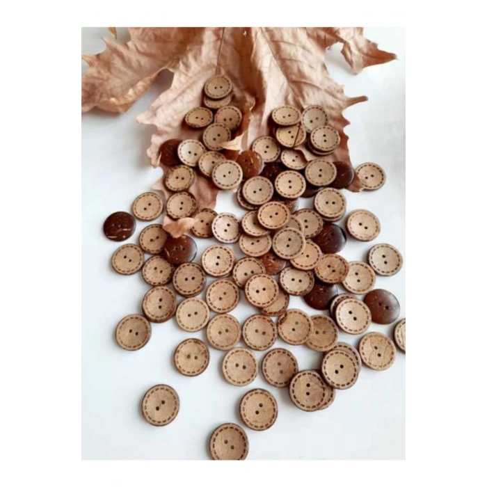 Ahşap Cocanat Düğme 20li Paket 18 Mm